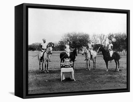 Polo Players in Andra Pradesh, South India-Raja Deen Dayal-Framed Premier Image Canvas