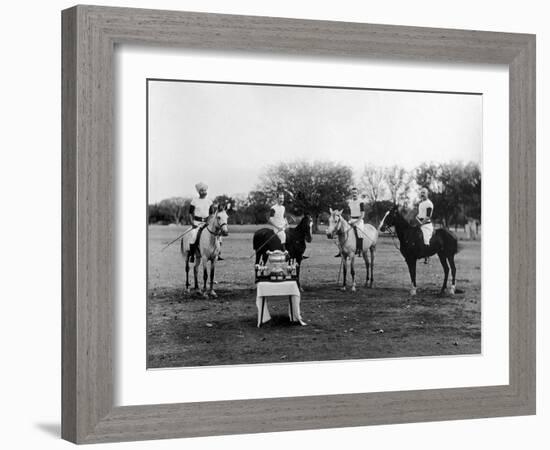 Polo Players in Andra Pradesh, South India-Raja Deen Dayal-Framed Photographic Print