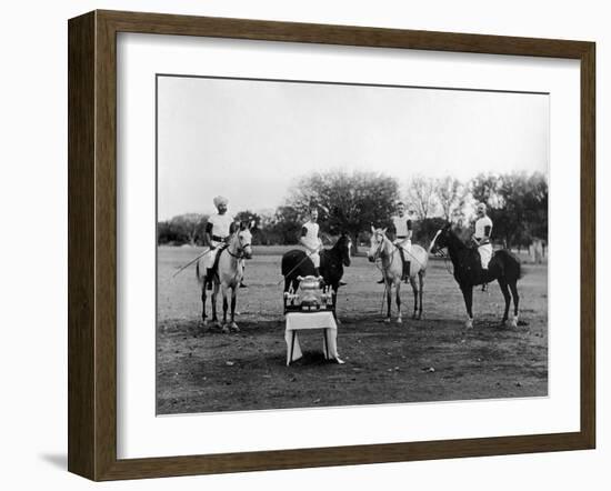 Polo Players in Andra Pradesh, South India-Raja Deen Dayal-Framed Photographic Print