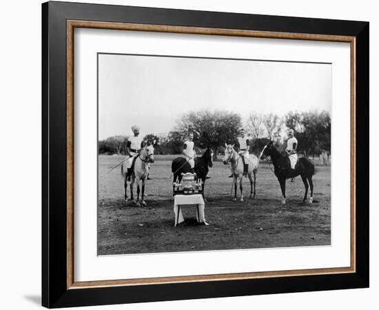 Polo Players in Andra Pradesh, South India-Raja Deen Dayal-Framed Photographic Print