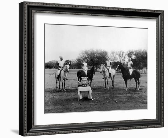 Polo Players in Andra Pradesh, South India-Raja Deen Dayal-Framed Photographic Print