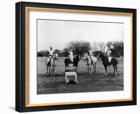 Polo Players in Andra Pradesh, South India-Raja Deen Dayal-Framed Photographic Print