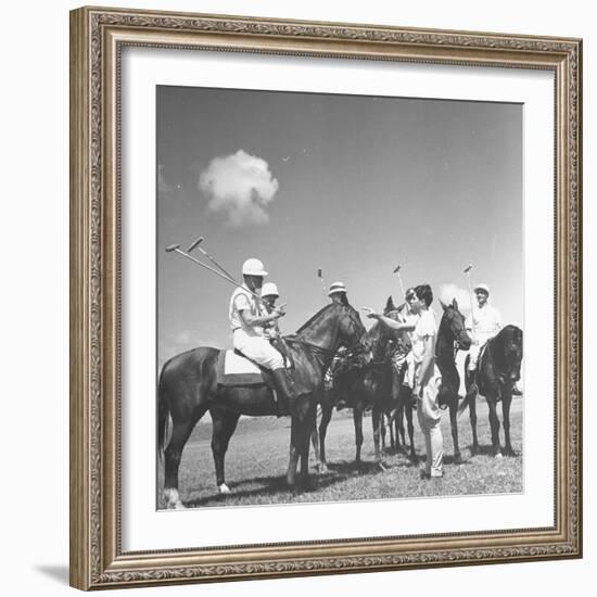 Polo Players Preparing for a Game at the Canlubang Country Club-Carl Mydans-Framed Photographic Print