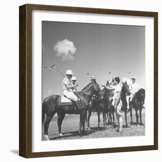 Polo Players Preparing for a Game at the Canlubang Country Club-Carl Mydans-Framed Photographic Print