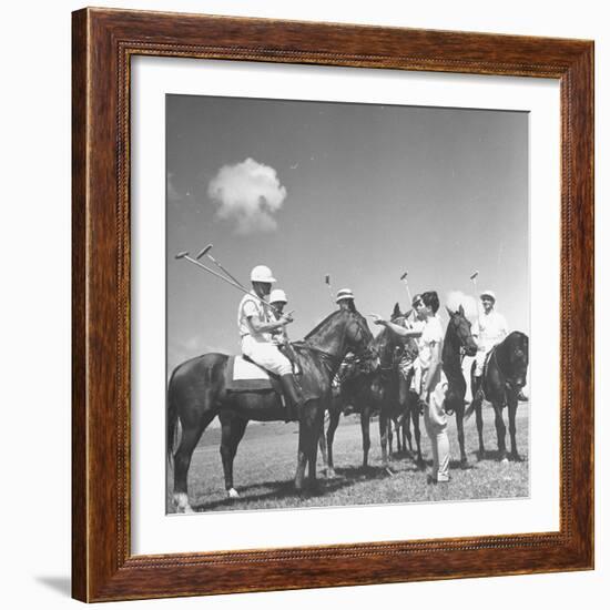 Polo Players Preparing for a Game at the Canlubang Country Club-Carl Mydans-Framed Photographic Print