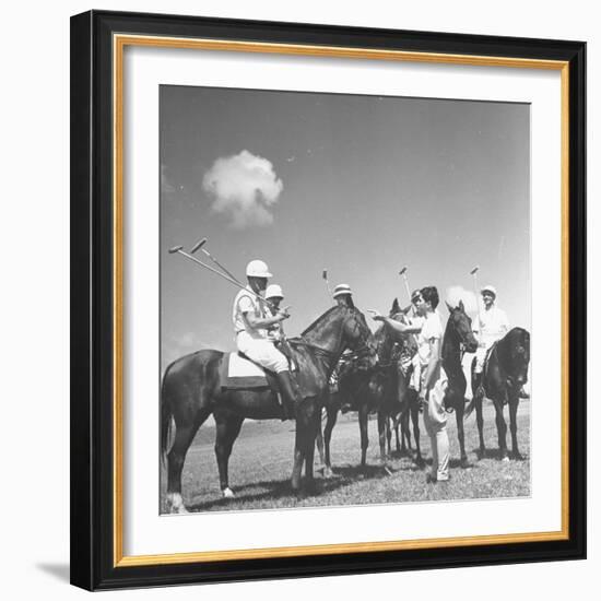 Polo Players Preparing for a Game at the Canlubang Country Club-Carl Mydans-Framed Photographic Print