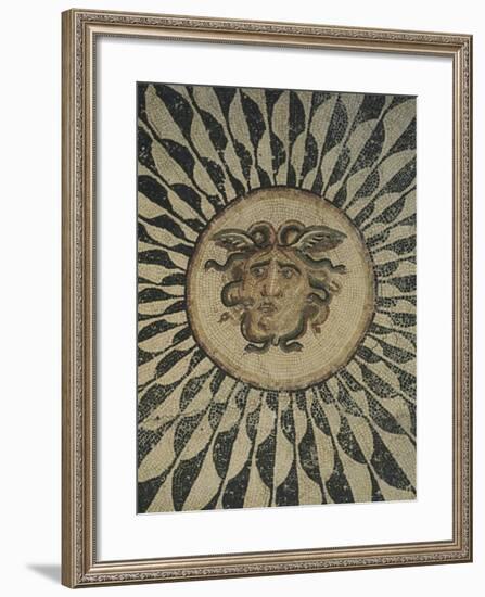 Polychrome Mosaic Floor Depicting Gorgon-null-Framed Giclee Print