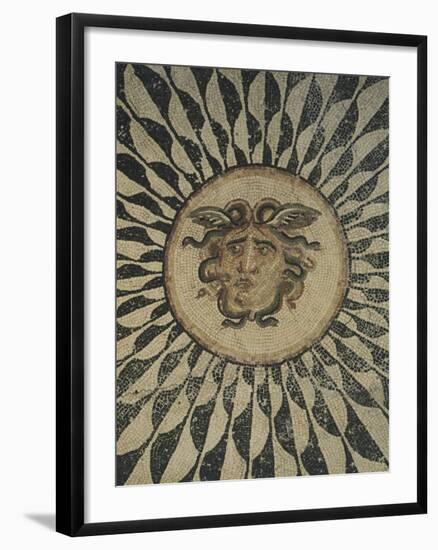 Polychrome Mosaic Floor Depicting Gorgon-null-Framed Giclee Print