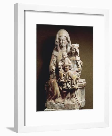 Polychrome Stone Group Sculpture Depicting St Anne-null-Framed Giclee Print