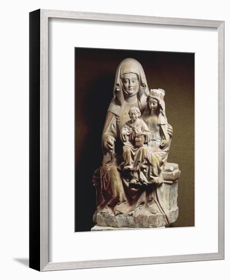 Polychrome Stone Group Sculpture Depicting St Anne-null-Framed Giclee Print