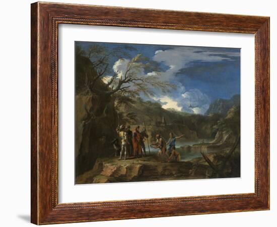 Polycrates and the Fisherman, C.1664-Salvator Rosa-Framed Giclee Print