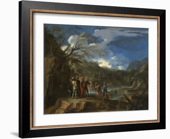 Polycrates and the Fisherman, C.1664-Salvator Rosa-Framed Giclee Print