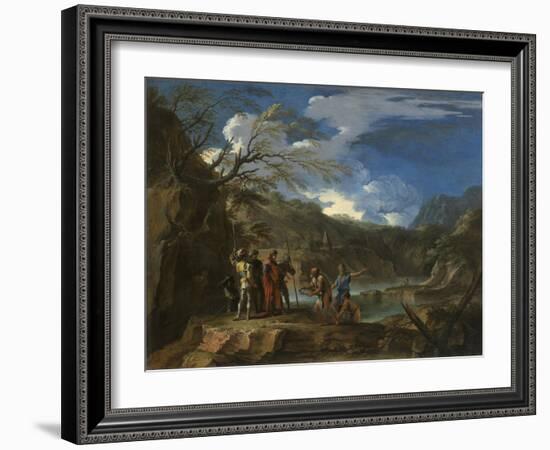 Polycrates and the Fisherman, C.1664-Salvator Rosa-Framed Giclee Print