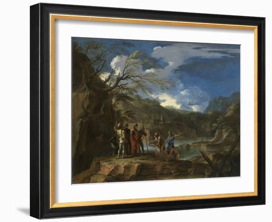 Polycrates and the Fisherman, C.1664-Salvator Rosa-Framed Giclee Print