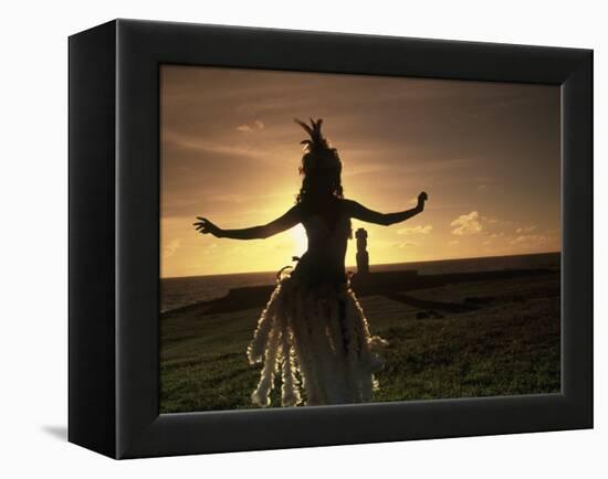 Polynesian Dancer, Ahu Tahai, Easter Island-Angelo Cavalli-Framed Premier Image Canvas