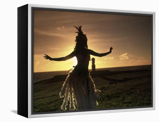 Polynesian Dancer, Ahu Tahai, Easter Island-Angelo Cavalli-Framed Premier Image Canvas