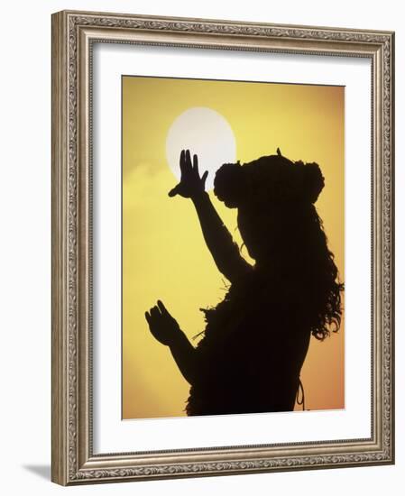 Polynesian Dancer, Ahu Tahai, Easter Island-Angelo Cavalli-Framed Photographic Print