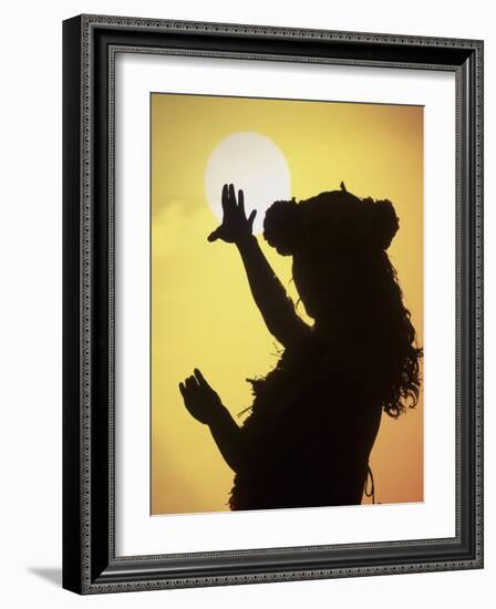 Polynesian Dancer, Ahu Tahai, Easter Island-Angelo Cavalli-Framed Photographic Print