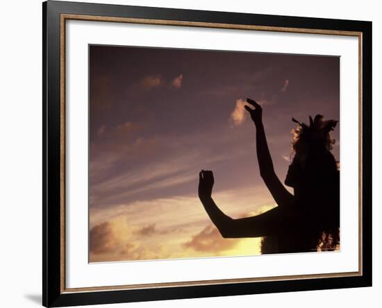 Polynesian Dancer, Ahu Tahai, Easter Island-Angelo Cavalli-Framed Photographic Print