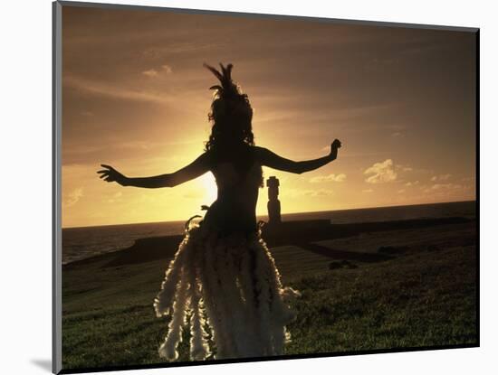 Polynesian Dancer, Ahu Tahai, Easter Island-Angelo Cavalli-Mounted Photographic Print