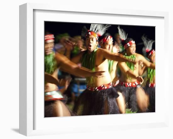 Polynesian Dancers, Rarotonga, Cook Islands, South Pacific-Doug Pearson-Framed Photographic Print