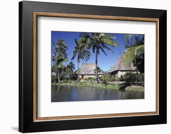 Polynesian Thatched Huts Oahu HI-null-Framed Premium Giclee Print