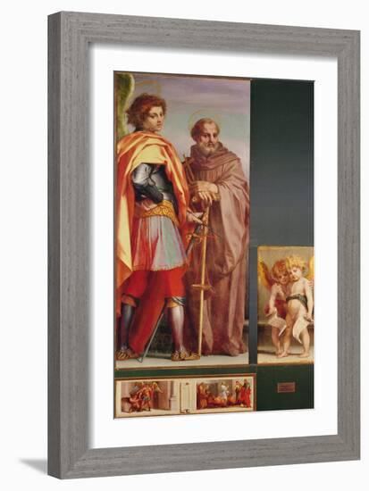 Polyptych from Vallombrosa Abbey, Detail of the Left Hand Side-Andrea del Sarto-Framed Giclee Print