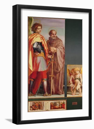 Polyptych from Vallombrosa Abbey, Detail of the Left Hand Side-Andrea del Sarto-Framed Giclee Print