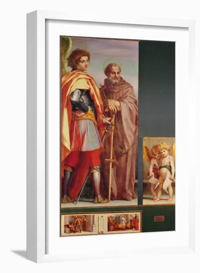 Polyptych from Vallombrosa Abbey, Detail of the Left Hand Side-Andrea del Sarto-Framed Giclee Print