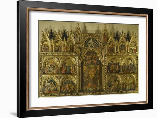 Polyptych of the Coronation of the Virgin Mary, Stories of Jesus and Stories of St Francis-Paolo Veneziano-Framed Giclee Print