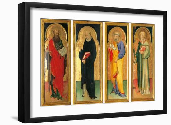 Polyptych with St Paul, St Nicholas of Tolentino, St Peter and St Lawrence-null-Framed Giclee Print