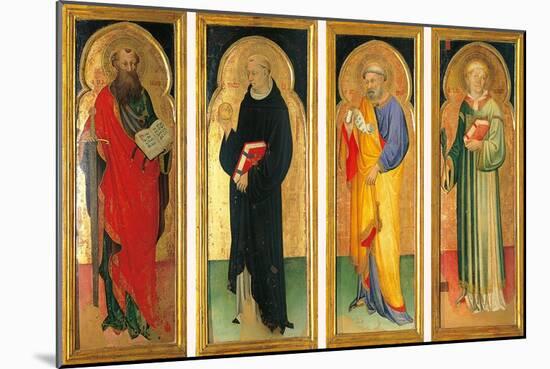 Polyptych with St Paul, St Nicholas of Tolentino, St Peter and St Lawrence-null-Mounted Giclee Print