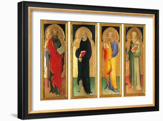 Polyptych with St Paul, St Nicholas of Tolentino, St Peter and St Lawrence-null-Framed Giclee Print