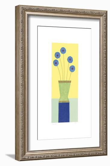 Pom-Pom Cornflowers-Hewitt-Framed Giclee Print