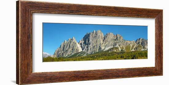 Pomagagnon and larches in autumn, Cortina d'Ampezzo, Dolomites, Italy-Frank Krahmer-Framed Giclee Print