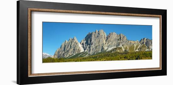 Pomagagnon and larches in autumn, Cortina d'Ampezzo, Dolomites, Italy-Frank Krahmer-Framed Giclee Print