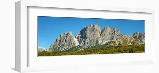 Pomagagnon and larches in autumn, Cortina d'Ampezzo, Dolomites, Italy-Frank Krahmer-Framed Giclee Print