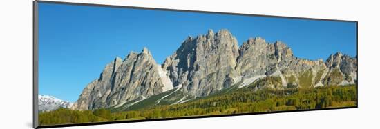 Pomagagnon and larches in autumn, Cortina d'Ampezzo, Dolomites, Italy-Frank Krahmer-Mounted Giclee Print