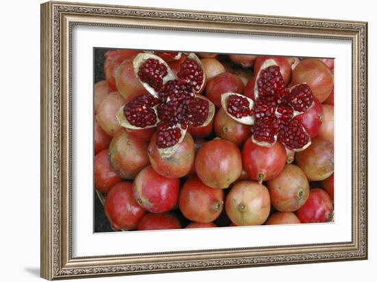 Pomegranate: Opened to Show Seeds Within Sweet Jelly-null-Framed Photographic Print