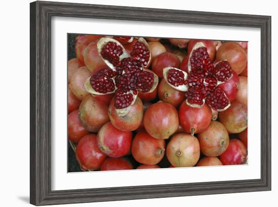 Pomegranate: Opened to Show Seeds Within Sweet Jelly-null-Framed Photographic Print