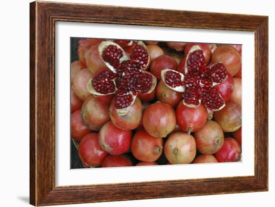 Pomegranate: Opened to Show Seeds Within Sweet Jelly-null-Framed Photographic Print