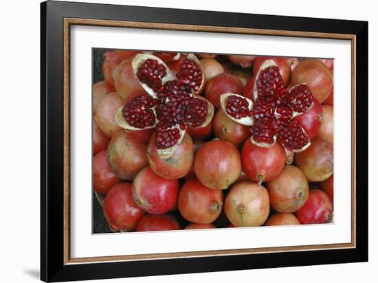 Pomegranate: Opened to Show Seeds Within Sweet Jelly-null-Framed Photographic Print