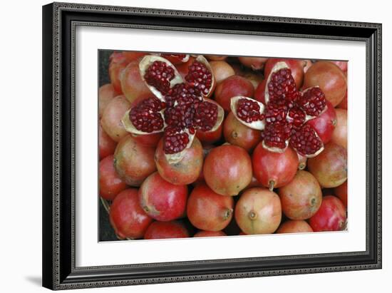 Pomegranate: Opened to Show Seeds Within Sweet Jelly-null-Framed Photographic Print