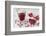 Pomegranate Pieces and a Glass of Pomegranate Juice on White Wooden Table-Jana Ihle-Framed Photographic Print