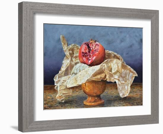 Pomegranate Still Life, 2008 (Oil on Board)-Trevor Neal-Framed Giclee Print