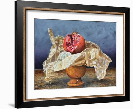 Pomegranate Still Life, 2008 (Oil on Board)-Trevor Neal-Framed Giclee Print