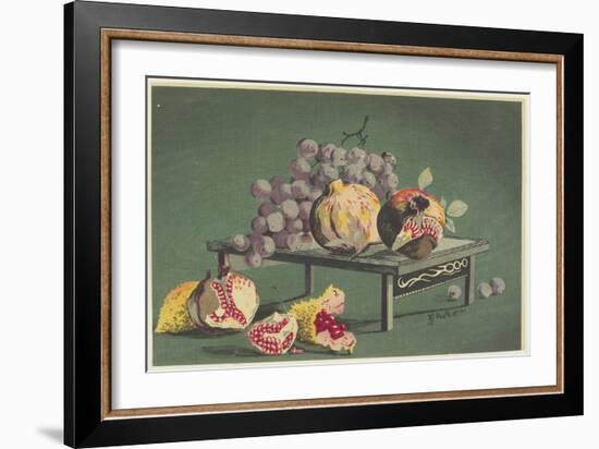 Pomegranates and Grapes, 1879-1881-Kobayashi Kiyochika-Framed Giclee Print