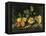 Pomegranates, Melons, Grapes, Peaches, Figs and Other Fruits on a Stone Ledge-null-Framed Premier Image Canvas