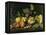 Pomegranates, Melons, Grapes, Peaches, Figs and Other Fruits on a Stone Ledge-null-Framed Premier Image Canvas