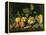 Pomegranates, Melons, Grapes, Peaches, Figs and Other Fruits on a Stone Ledge-null-Framed Premier Image Canvas